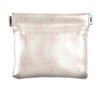 Portamonete da donna in pelle PU, con chiusura a bacio | Portatile, si chiude in modo sicuro, telaio a molla, spille da balia, graffette, damascato vintage dai toni morbidi