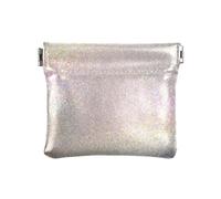 Portamonete da donna in pelle PU, con chiusura a scatto, per ragazze e donne, con glitter e perla chiara tinta, Tinta perlata chiara glitterata, 1 size, Moderno/adattabile