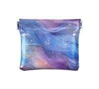 Portamonete da donna in pelle PU con cuore e bolle di sogno, impermeabile, per donne, ragazzi, ragazze, Modello di onde cosmiche eteree, 1 size, moderno