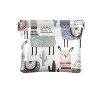 Portamonete da donna in pelle PU con elementi disegnati a mano carino, cammelli e cactus, bianco, Cammelli, 1 Size, Accessorio da viaggio