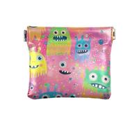 Portamonete da donna in pelle PU con mostro colorato pesca unico mini portamonete per ragazze signore borsa