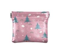 Portamonete da donna in pelle PU con motivo natalizio con albero di scrofa, fiocchi di neve, donna e ragazza, comodo, Albero di Natale Sowflakes Neve, 1 Size, Accessorio da viaggio