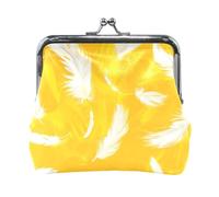 Portamonete da donna in pelle PU con piume bianche comode borse cosmetiche per borsa per le donne
