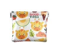 Portamonete da donna in pelle PU con simpatico animaletto gelato a forma di animale, portatile, mini borsa per il trucco per le donne, gelato a forma di animale carino, moderno, Cartoon Cute Animal