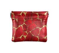Portamonete da donna in pelle PU con texture in pietra rossa e oro, per San Valentino, conveniente borsa per il trucco, borsa per cambiare, per donne, ragazzi, pietra texture oro rosso San Valentino,