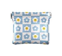Portamonete da donna in pelle PU conveniente accessori da viaggio, retro scacchiera bordo Groovy fiore sorridente, ragazze signore, Retro Scacchiera Groovy Fiore Sorridente, 1 Size, Accessorio da