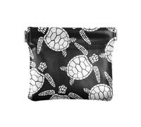 Portamonete da donna in pelle PU Fancy Card Key Organizer per le donne tartaruga su sfondo nero, Multicolore, 1 size, Moderno/adattabile