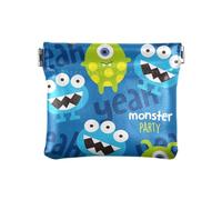 Portamonete da donna in pelle PU mostro partito blu verde donna portamonete portatile, Monster Party blu verde, taglia unica, accessorio da viaggio, Monster Party Blu Verde, Taglia unica, Accessorio