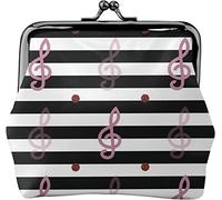 Portamonete da donna in pelle rosa senza cuciture, con note musicali, piccolo portamonete con chiusura a lucchetto a bacio e fibbia portafoglio per ragazza regalo, Come nella foto, Taglia unica,