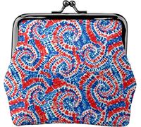 Portamonete da donna in pelle rossa, bianca e blu, piccola borsa per il cambiamento con chiusura a lucchetto a bacio e fibbia portafoglio per ragazza regalo, Come nella foto, Taglia unica, Organizer