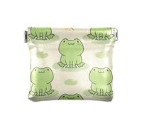 Portamonete da donna in pelle sacchetti per ragazze signore borsa porta carte organizzatori di denaro carino, carino motivo rana verde, Modello Rana Carino Verde, 1 Size, Accessorio da viaggio