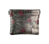 Portamonete da donna in pelle sintetica con rose arrampicate, piccolo portamonete fantasia mini portamonete da donna, rose scalate parete arte, 1 size, moderno
