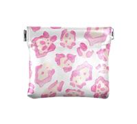 Portamonete da donna in pelle sintetica in poliuretano, fantasia con leopardo ad acquerello, stampa su tutta la superficie, per donne e ragazze, Stampa Allover Motivo Leopardo Acquerello, 1 Size,