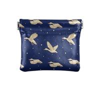 Portamonete da donna in pelle, unico, mini astuccio per cosmetici, per donne, ragazzi, ragazze, anatre selvatiche stanno volando tra questo cielo notturno, Multicolore, 1 size, Moderno/adattabile