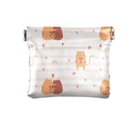 Portamonete da donna in pelle unico mini portafoglio porta carte, simpatici gatti che abbracciano e un gatto che tiene un cuore, donne, Simpatico gatto che abbraccia e un gatto che tiene un cuore, 1