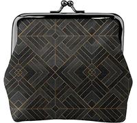 Portamonete da donna in pelle vintage Geo Black Copper, piccolo portamonete con portafoglio con fibbia e chiusura Kiss-Lock per regalo per ragazza