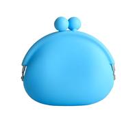 Portamonete da donna, in silicone, con chiusura a bacio, per monete, chiavi, rossetto e auricolari, mini portamonete per la vita quotidiana, auto, viaggi, feste, Mini pochette/blu, 3.5 inches x 3.5