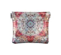 Portamonete da donna in stile bohémien, stile vintage, mandala, con fiore, in pelle, comodo organizer per oggetti personali, Motivo bohémien boho Vintage, 1 size, moderno