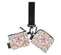 Portamonete da donna in stile europeo colorato con motivi retrò con porta carte di credito piccolo staccabile con tasca portamonete con cerniera per viaggi di lavoro 2 pezzi Recto Verso