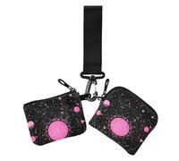 Portamonete da donna in stile gotico con pianeta rosa astrologico, porta carte di credito, sottile, staccabile, con cinturino da polso, per uso quotidiano, confezione da 2, Astrologia gotica del