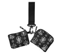 Portamonete da donna in stile gotico con tarocchi astrologici, stile minimalista, con portachiavi, per uso quotidiano, confezione da 2, Tarocchi astrologici neri gotici, 1 size, Casual