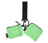 Portamonete da donna, in tinta unita, colore verde chiaro, porta carte d'identità, con tasca portamonete con cerniera, confezione da 2, verde chiaro Tinta unita Pure Plain, 1 size, Casual
