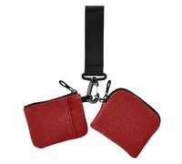 Portamonete da donna, in tinta unita, sottile, rimovibile, con tasca portamonete e cerniera, per viaggi e lavoro, confezione da 2, rosso scuro Tinta unita Pure Plain, 1 size, Casual