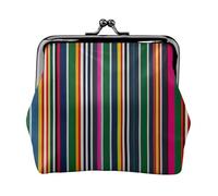 Portamonete da donna leggero con stampa a righe colorate squisite e impermeabili piccole tasche per monete e carte