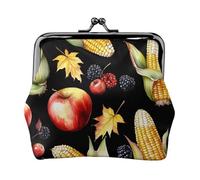 Portamonete da donna leggero con stampa con foglie autunnali Happy Thanksgiving Day Squisito impermeabile piccolo sacchetto per monete carte