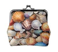 Portamonete da donna leggero con stampa di conchiglie colorate, squisito, impermeabile, piccolo sacchetto per monete e carte