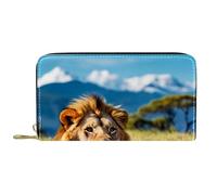 Portamonete Da Donna Lion Lying On The Grass Coin Purse Morbido Pochette Vintage Pu Portamonete Per Adolescente, Miglior Regalo, Bambini