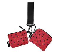 Portamonete da donna, mini portamonete alla moda, con cerniera, con cinturino da polso, per uomini e donne, confezione da 2, Motivo artistico con coccinelle di insetti, 4.13"(L) x 3.5"(W), Accessorio