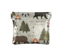 Portamonete da donna, motivo: alberi, frecce, orsi, spremere e cambiare, multicolore, 10,9 x 9,4 cm, Squeeze, Multi, 4.3" x 3.7", Spremere