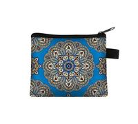 Portamonete da donna piccolo portafoglio da donna modello multicolore carino portamonete mandala fiore stampa porta carte di credito mini portamonete, 024, Taglia unica