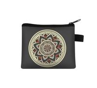 Portamonete da donna piccolo portafoglio da donna modello multicolore carino portamonete mandala fiore stampa porta carte di credito mini portamonete, 09, Taglia unica