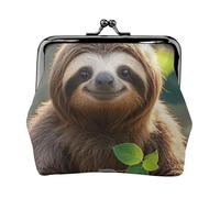 Portamonete da donna, piccolo portamonete a forma di bradipo My Spirit, in pelle, grazioso portamonete, portamonete e portachiavi