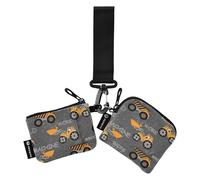 Portamonete da donna, porta carte di credito, minimalista, con portachiavi, per uomini e donne, confezione da 2, Macchine per la costruzione di modelli per, 4.13"(L) x 3.5"(W), Accessorio da viaggio