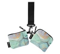 Portamonete da donna, porta carte di credito, minimalista, con portachiavi, per uomini e donne, confezione da 2, enorme, sportivo, silhouette, persone, verde, e, oro, 4.13"(L) x 3.5"(W), Accessorio da