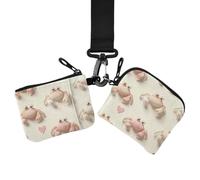 Portamonete da donna, porta carte, organizer per carte di credito | Grazioso e alla moda, con cinturino da polso, confezione da 2, per lavoro in ufficio, bellissimo granchio eremita