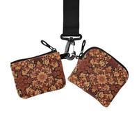 Portamonete da donna, porta carte, organizer per carte | Slim staccabile, con cinturino da polso, 2 pezzi, spesa, ispirati toni della terra