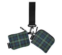 Portamonete da donna porta carte sottile portatile organizer per denaro da donna con cinturino da polso per signore ragazze 2 pezzi, Scozia Buffalo Plaid Tartan Check Blu Nero Crema verde, 4.13"(L) x