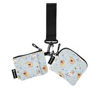 Portamonete da donna porta carte sottile portatile portamonete borsa portafoglio con cerniera tasca portamonete per donne uomini 2 confezioni, Carino Gnome ape felice buona fortuna Raccoglie Miele,