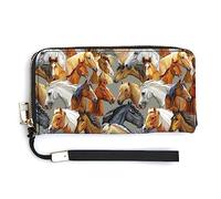 Portamonete da donna Portafogli Borsa con cerniera di grande capacità per ragazze Signore Compatibile con il fantastico portafoglio realistico di cavalli selvaggi