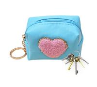 Portamonete da donna, portamonete con motivo ricamato, multiuso, borsa, portachiavi, portamonete, , impermeabile, per ragazze e signore, Cuore Blu X Rosa, Refer to description, Unisex