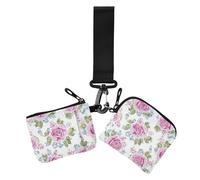 Portamonete da donna retrò con rose antiche color pesca custodie per carte di credito sottili rimovibili organizer per denaro da donna con tasca con cerniera per uso quotidiano 2 confezioni, Retro