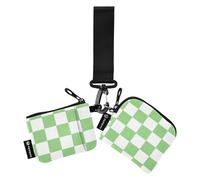Portamonete da donna scozzese americano verde e bianco custodie per carte sottile staccabile portamonete portafoglio con cerniera tasca portamonete per donna 2 pezzi billetera para tarjetas de Mujer