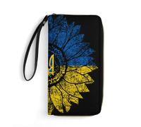 Portamonete Da Donna Vintage Sunflower Ukrainians Flag Portafoglio Borsa Vintage Pu Portamonete Stile Retrò Portafoglio In Pelle Per Madre, Migliore Amico, Figlia