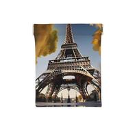Portamonete da uomo, in pelle, con stampa primaverile, con scritta "Happy Easter Holiday", portamonete da donna, mini portafoglio per contanti, Paesaggio cittadino Parigi Torre Eiffel Francia, Taglia