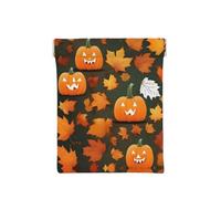 Portamonete da uomo, in pelle, con stampa primaverile, con scritta "Happy Easter Holiday", portamonete da donna, mini portafoglio per contanti, Happy Thanksgiving Day Pumpkin, Taglia unica,