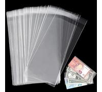 Portamonete di carta trasparente 18.5x9CM/7.2x3.5IN - Custodia per valuta Custodia per denaro Materiale PP per banconote/banconote/francobollo 100 pezzi PN01L100